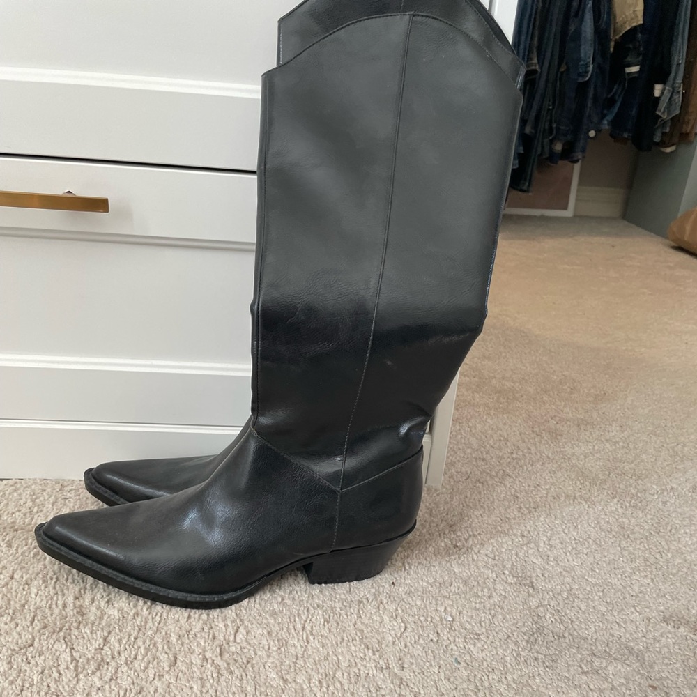 Zara cowboy leather boots